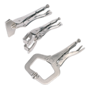 Sealey AK67 3pc 'C' Clamp & Welding Clamp Set