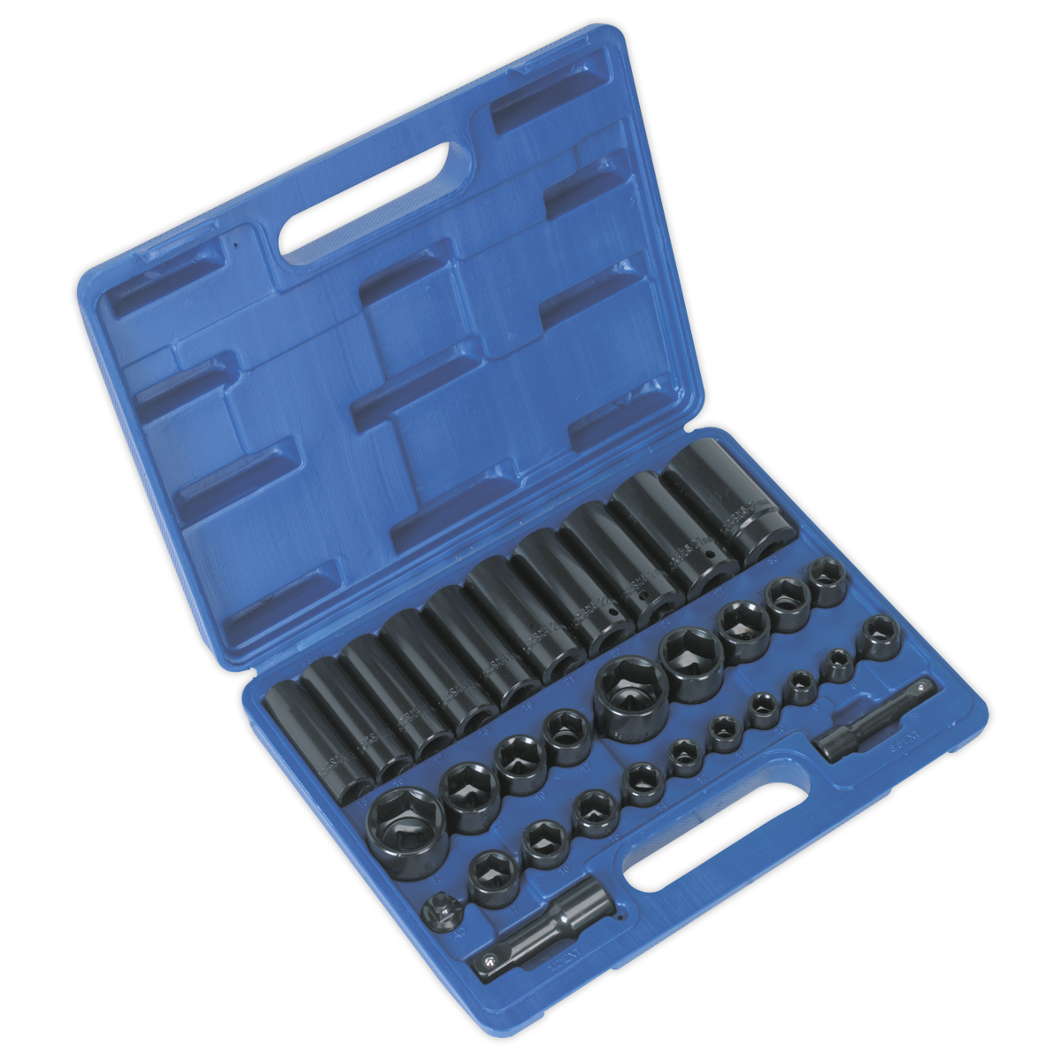 Sealey AK681 32pc 3/8" & 1/2"Sq Drive Impact Socket Set Standard/Deep - Metric/Imperial