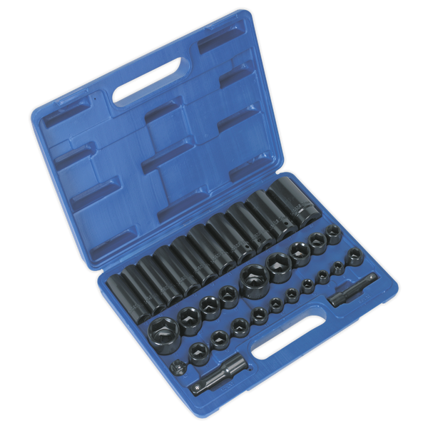Sealey AK681 32pc 3/8" & 1/2"Sq Drive Impact Socket Set Standard/Deep - Metric/Imperial