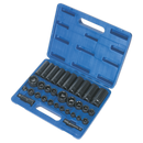 Sealey AK681 32pc 3/8" & 1/2"Sq Drive Impact Socket Set Standard/Deep - Metric/Imperial