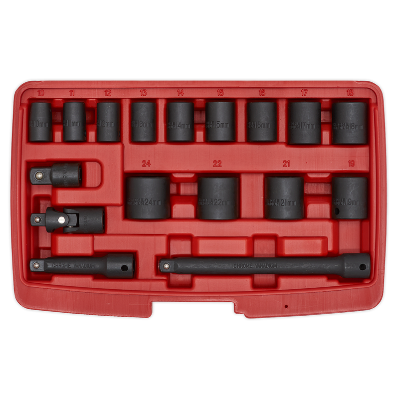 Sealey AK68217 17pc 3/8"Sq Drive Impact Socket Set