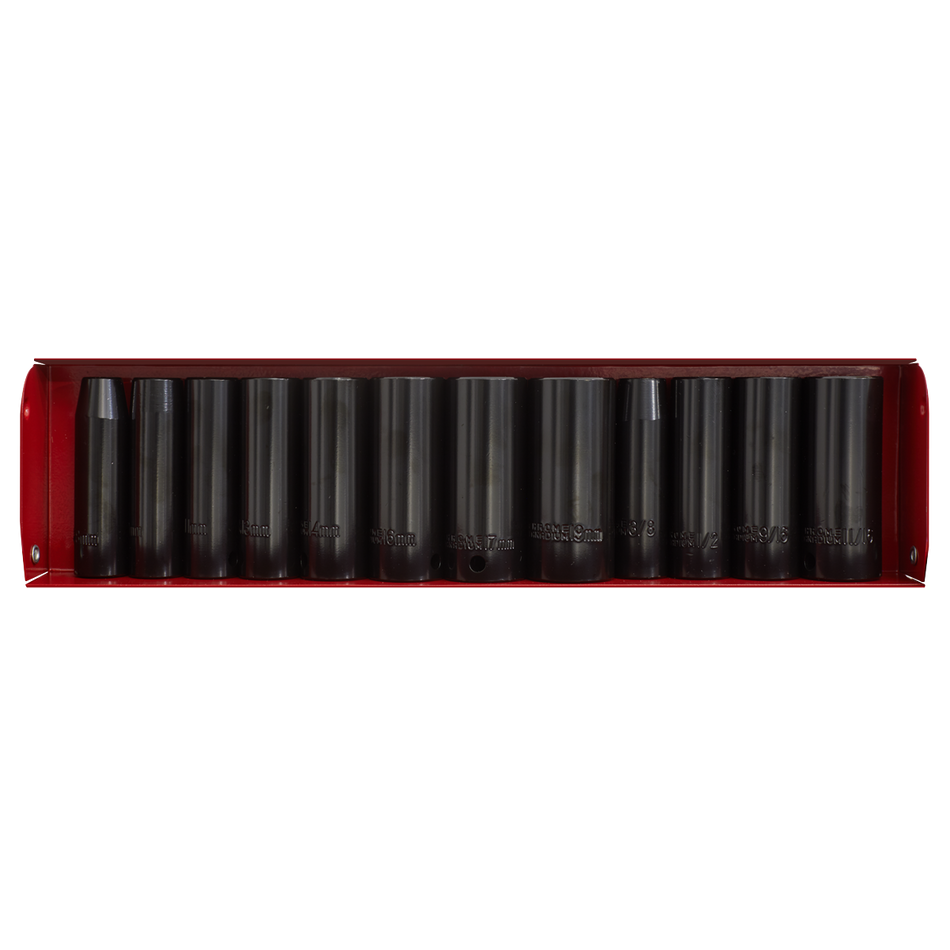 Sealey AK683 12pc 3/8"Sq Drive Deep Impact Socket Set - Metric/Imperial