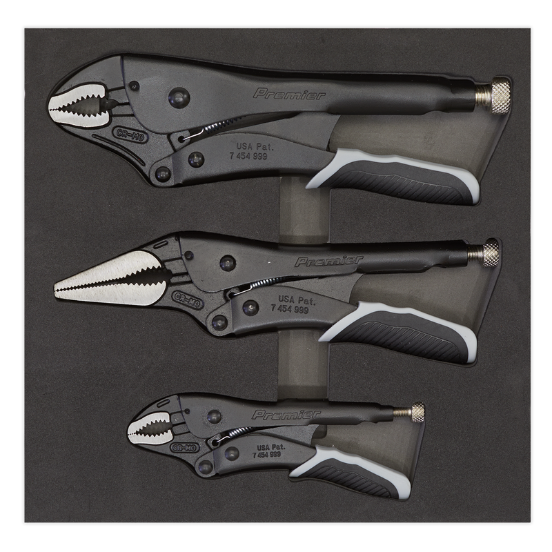 Sealey AK6863B 3pc Quick Release Locking Pliers Set - Black Series