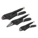 Sealey AK6863B 3pc Quick Release Locking Pliers Set - Black Series