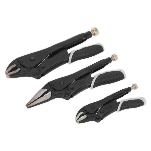 Sealey AK6863B 3pc Quick Release Locking Pliers Set - Black Series