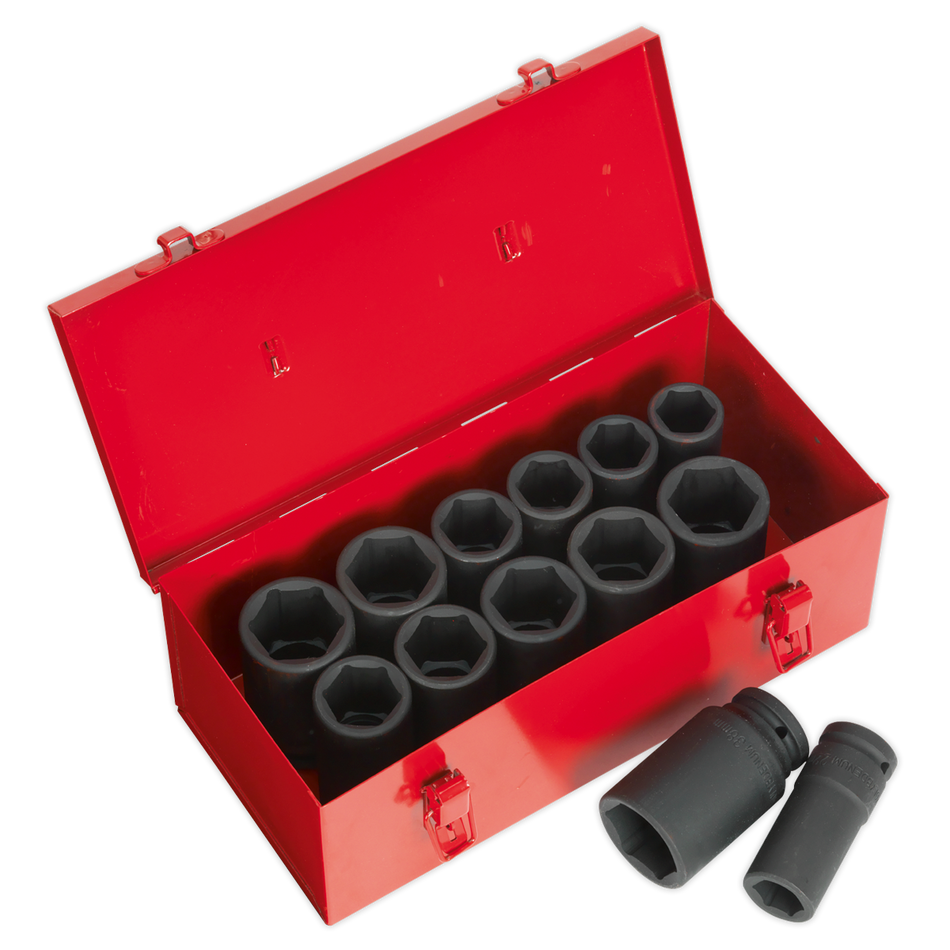 Sealey AK687 13pc 3/4"Sq Drive Impact Socket Set Deep - Metric/Imperial