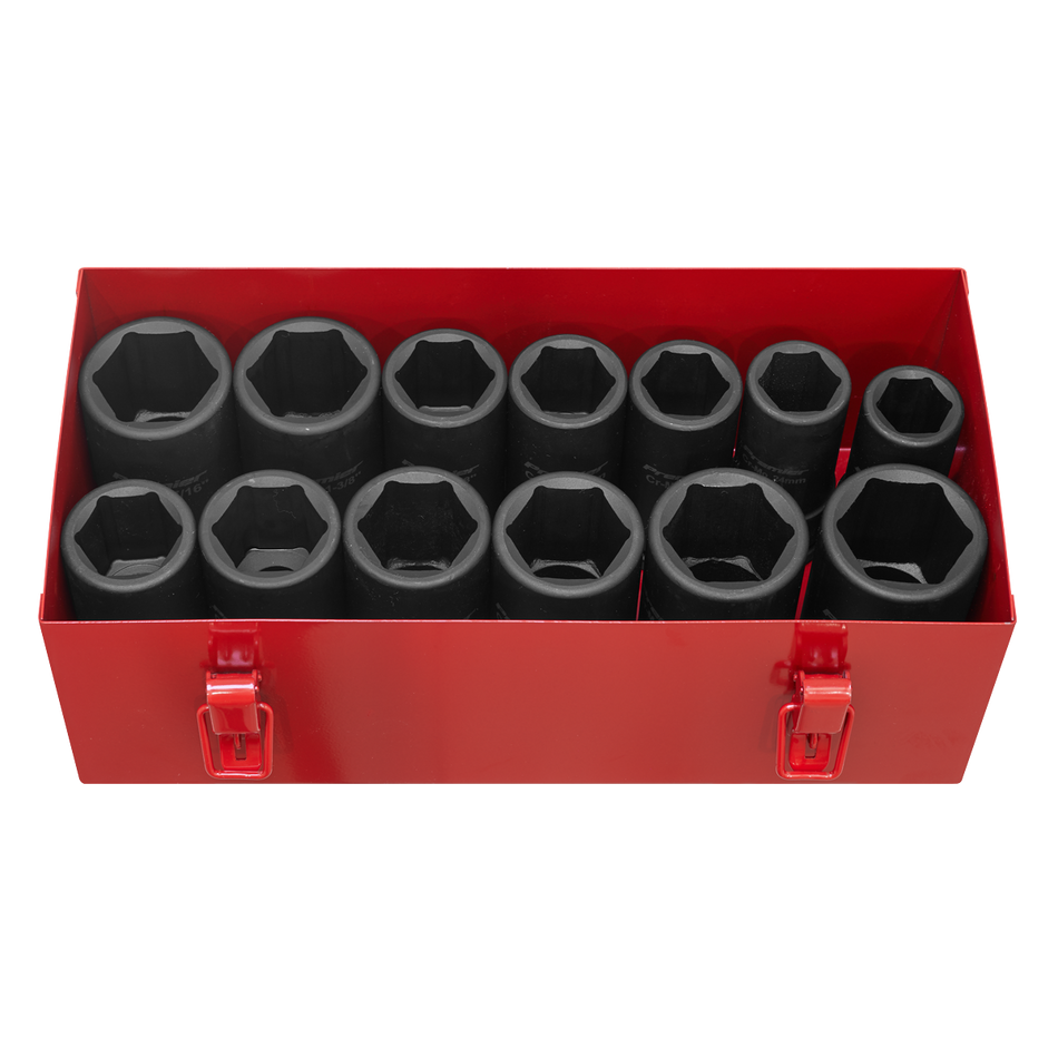 Sealey AK687 13pc 3/4"Sq Drive Impact Socket Set Deep - Metric/Imperial