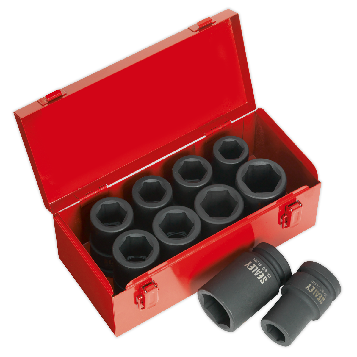 Sealey AK689 10pc 1"Sq Drive Deep Impact Socket Set - Metric/Imperial