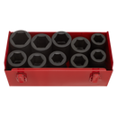 Sealey AK689 10pc 1"Sq Drive Deep Impact Socket Set - Metric/Imperial