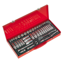 Sealey APCOMBOBBTK55 10 Drawer Topchest & Rollcab Combination with Ball-Bearing Slides & 147pc Tool Kit