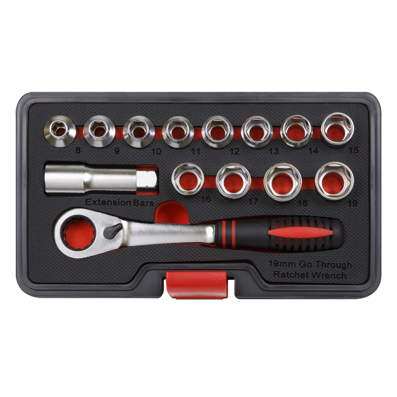 Sealey AK6926 14pc Low Profile Go-Through Socket Set