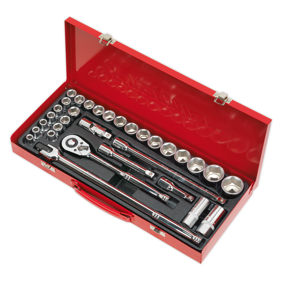 Sealey AK693 32pc 1/2"Sq Drive Socket Set - Metric/Imperial