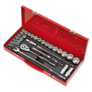 Sealey AK693 32pc 1/2"Sq Drive Socket Set - Metric/Imperial