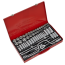 Sealey AK694 64pc 3/8" & 1/2"Sq Drive Socket Set - Metric/Imperial