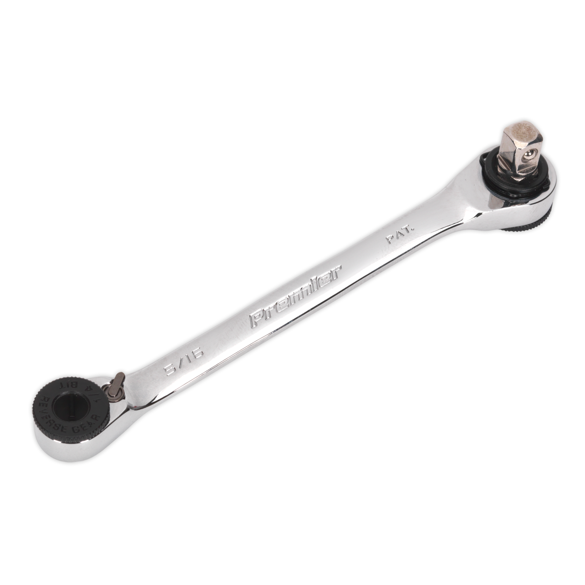 Sealey AK6967 1/4"Hex x 5/16"Hex Reversible Ratchet Spanner with 1/4"Sq Drive Adaptor