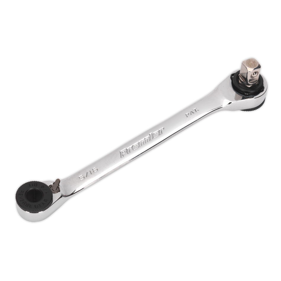 Sealey AK6967 1/4"Hex x 5/16"Hex Reversible Ratchet Spanner with 1/4"Sq Drive Adaptor