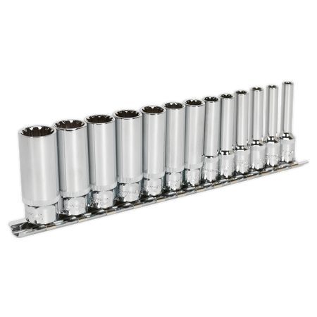 Sealey AK69813D 13pc 1/4"Sq Drive Total Drive Deep Socket Set