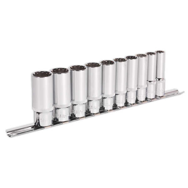 Sealey AK69910D 10pc 3/8"Sq Drive Total Drive Deep Socket Set