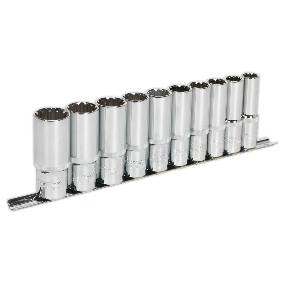 Sealey AK70610D 10pc 1/2"Sq Drive Total Drive Deep Socket Set