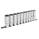 Sealey AK70610D 10pc 1/2"Sq Drive Total Drive Deep Socket Set