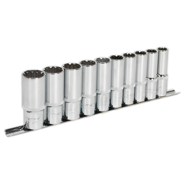Sealey AK70610D 10pc 1/2"Sq Drive Total Drive Deep Socket Set