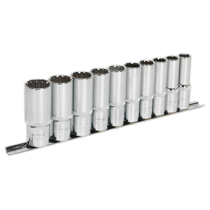 Sealey AK70610D 10pc 1/2"Sq Drive Total Drive Deep Socket Set