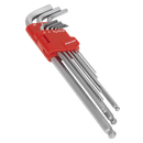 Sealey AK7140 9pc Extra-Long Ball-End Hex Key Set