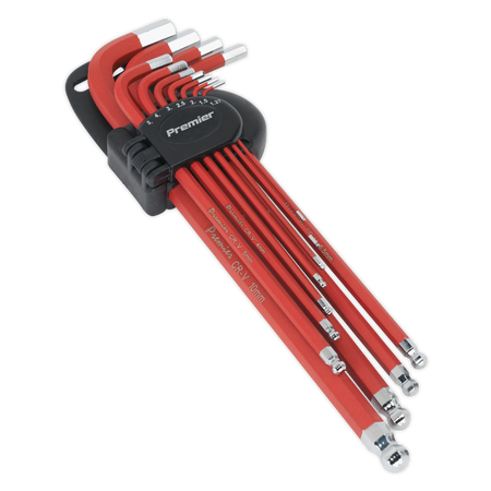 Sealey AK7164 11pc Anti-Slip Extra-Long Ball-End Hex Key Set