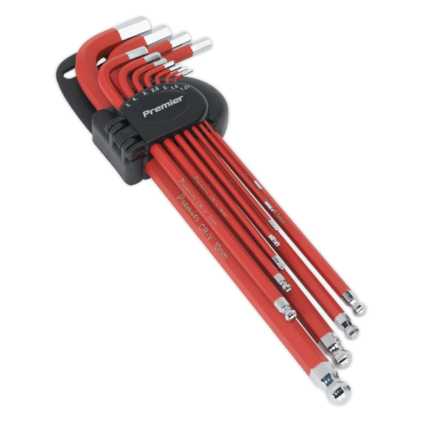 Sealey AK7164 11pc Anti-Slip Extra-Long Ball-End Hex Key Set