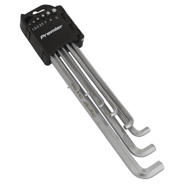Sealey AK7174 9pc Stubby Element Extra-Long Hex Key Set