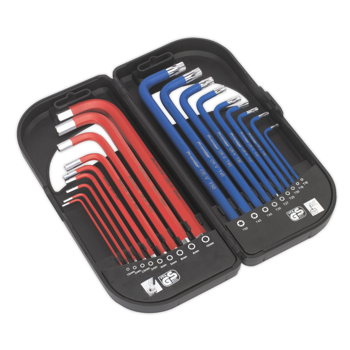 Sealey AK7176 18pc Anti-Slip Long TRX-Star* & Ball-End Hex Key Set