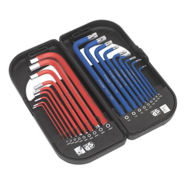 Sealey AK7176 18pc Anti-Slip Long TRX-Star* & Ball-End Hex Key Set