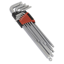 Sealey AK7181 9pc Lock-On Ball-End Hex Key Set - Imperial