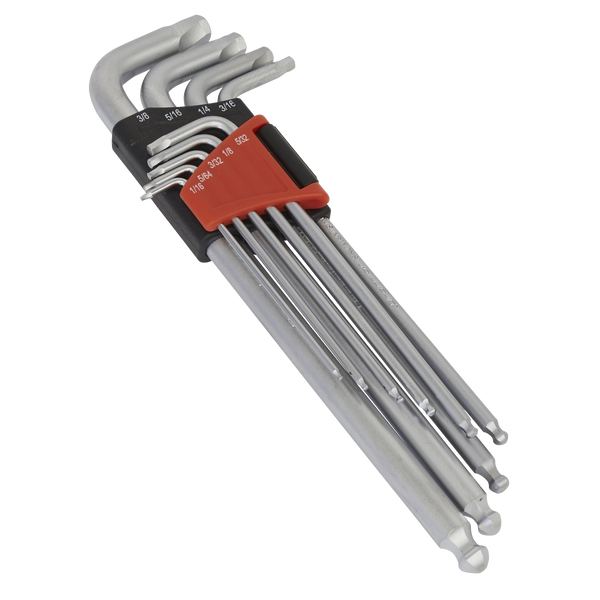 Sealey AK7181 9pc Lock-On Ball-End Hex Key Set - Imperial
