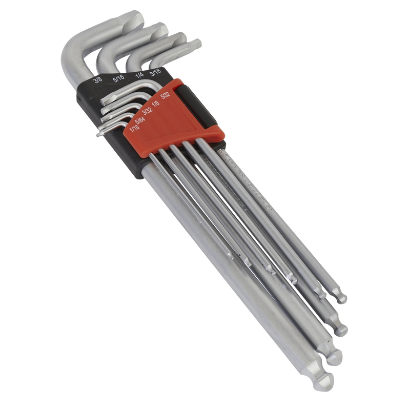 Sealey AK7181 9pc Lock-On Ball-End Hex Key Set - Imperial