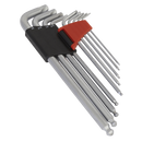 Sealey AK7181 9pc Lock-On Ball-End Hex Key Set - Imperial