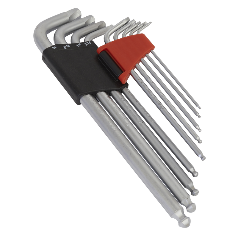 Sealey AK7181 9pc Lock-On Ball-End Hex Key Set - Imperial