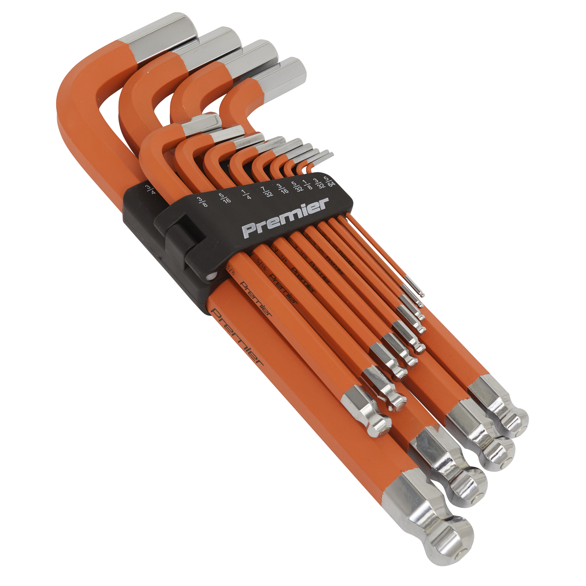 Sealey AK71870 13pc Extra-Long Anti-Slip Jumbo Ball-End Hex Key Set - Imperial