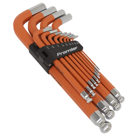 Sealey AK71870 13pc Extra-Long Anti-Slip Jumbo Ball-End Hex Key Set - Imperial