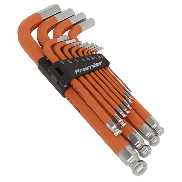 Sealey AK71870 13pc Extra-Long Anti-Slip Jumbo Ball-End Hex Key Set - Imperial