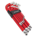 Sealey AK7187 13pc Anti-Slip Extra-Long Jumbo Ball-End Hex Key Set