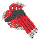 Sealey AK7187 13pc Anti-Slip Extra-Long Jumbo Ball-End Hex Key Set