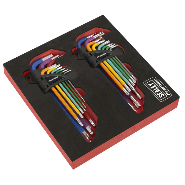 Sealey AK7199 TRX-Star* & Ball-End Hex Key Set 18pc Long Anti-Slip
