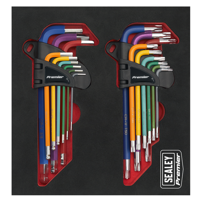 Sealey AK7199 TRX-Star* & Ball-End Hex Key Set 18pc Long Anti-Slip