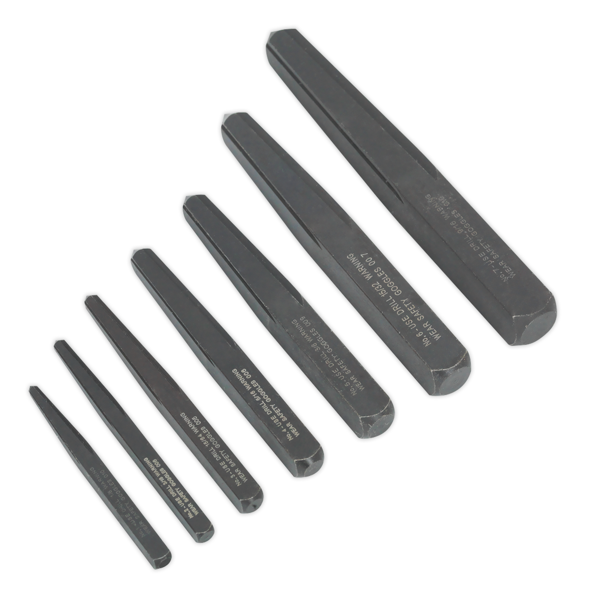Sealey AK720 7pc Square Type Screw Extractor Set