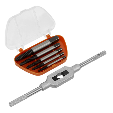 Sealey AK721 6pc Helix Type Screw Extractor Set with Tap Wrench