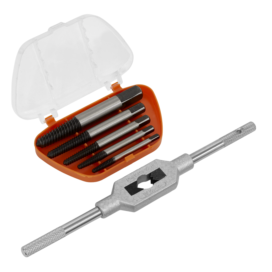 Sealey AK721 6pc Helix Type Screw Extractor Set with Tap Wrench
