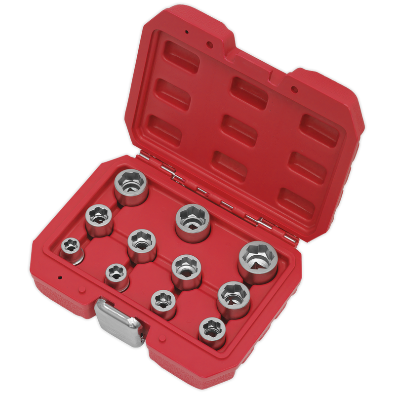 Sealey AK7281 11pc 3/8"Sq Drive Bolt Extractor Set