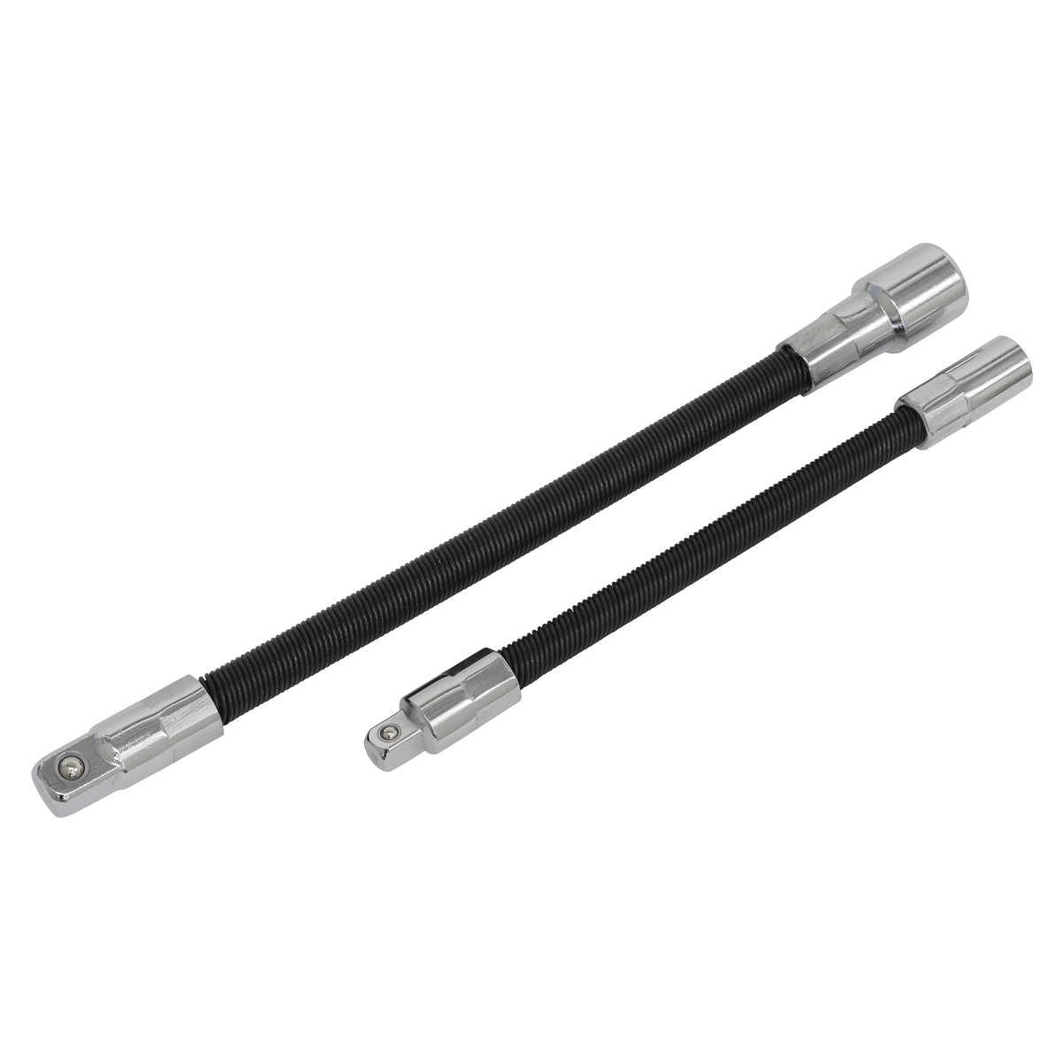 Sealey AK7341 2pc Flexible Extension Adaptor Set 1/4"Sq x 150mm & 3/8"Sq x 200mm