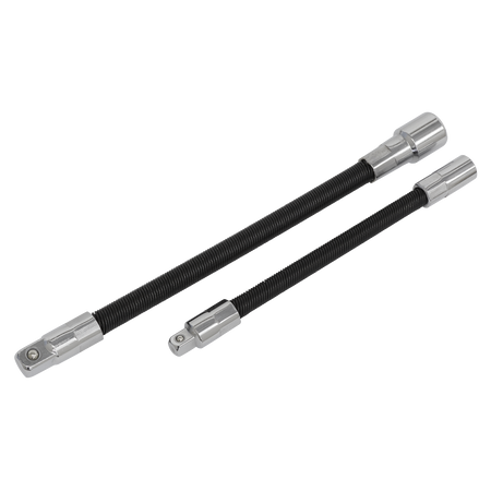 Sealey AK7341 2pc Flexible Extension Adaptor Set 1/4"Sq x 150mm & 3/8"Sq x 200mm